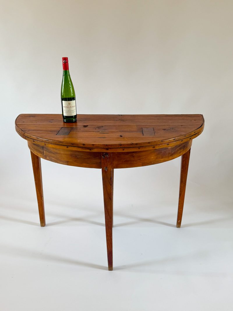 19th Century Pine Half Moon Table